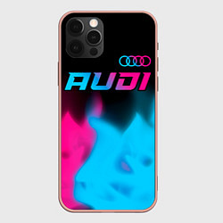Чехол iPhone 12 Pro Max Audi - neon gradient: символ сверху
