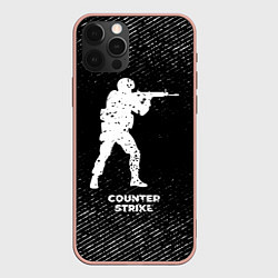 Чехол iPhone 12 Pro Max Counter Strike с потертостями на темном фоне