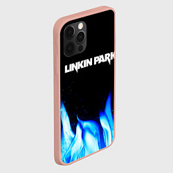 Чехол для iPhone 12 Pro Max Linkin Park blue fire, цвет: 3D-светло-розовый — фото 2