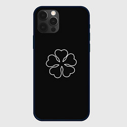 Чехол iPhone 12 Pro Max Черный пятилистный клевер из аниме черный клевер -