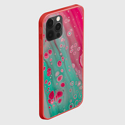 Чехол для iPhone 12 Pro Max Розовые и голубые краски, цвет: 3D-красный — фото 2