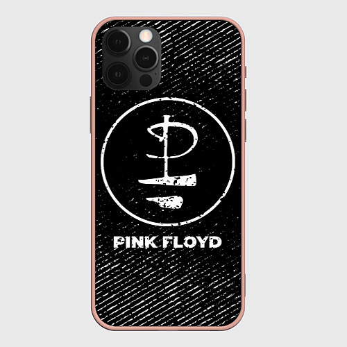 Чехол iPhone 12 Pro Max Pink Floyd с потертостями на темном фоне / 3D-Светло-розовый – фото 1