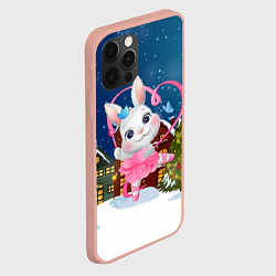 Чехол для iPhone 12 Pro Max Зайка балерина, цвет: 3D-светло-розовый — фото 2