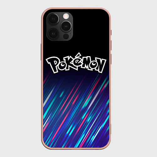Чехол iPhone 12 Pro Max Pokemon stream / 3D-Светло-розовый – фото 1