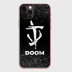 Чехол iPhone 12 Pro Max Doom с потертостями на темном фоне