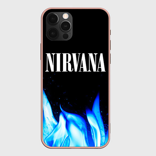 Чехол iPhone 12 Pro Max Nirvana blue fire / 3D-Светло-розовый – фото 1
