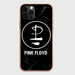 Чехол iPhone 12 Pro Max Pink Floyd glitch на темном фоне