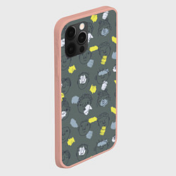 Чехол для iPhone 12 Pro Max Лица и фигуры рисованные, цвет: 3D-светло-розовый — фото 2