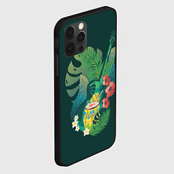 Чехол для iPhone 12 Pro Max Акустическая гитара с барабаном и тропическими лис, цвет: 3D-черный — фото 2