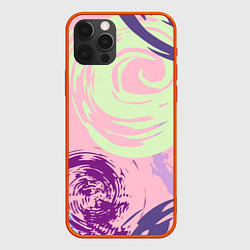 Чехол iPhone 12 Pro Max Розовый фон и разноцветные круги