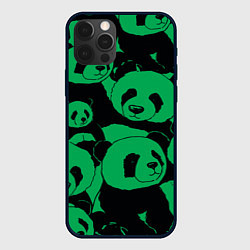 Чехол iPhone 12 Pro Max Panda green pattern