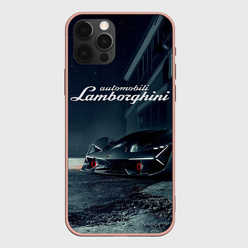 Чехол iPhone 12 Pro Max Lamborghini - power - Italy / 3D-Светло-розовый – фото 1
