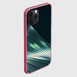 Чехол для iPhone 12 Pro Max Геометрические сияющие металлические листы, цвет: 3D-малиновый — фото 2