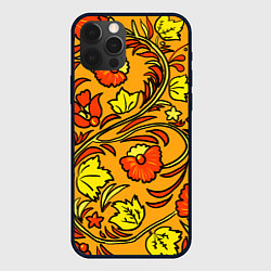 Чехол iPhone 12 Pro Max Хохлома золотой фон