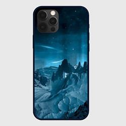 Чехол для iPhone 12 Pro Max Снежные горные вершины, цвет: 3D-черный