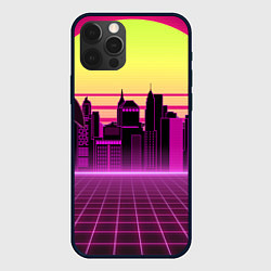 Чехол для iPhone 12 Pro Max Синтвейв рассвет, цвет: 3D-черный