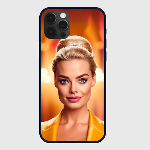 Чехол iPhone 12 Pro Max Нейросеть - Барби Марго Робби / 3D-Черный – фото 1