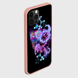 Чехол для iPhone 12 Pro Max ДНК космического кота, цвет: 3D-светло-розовый — фото 2