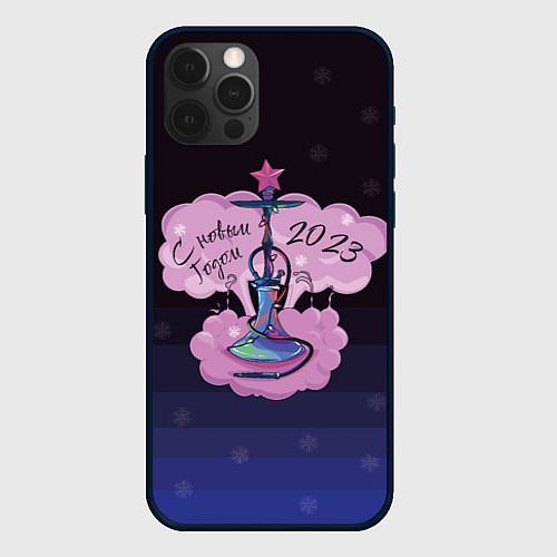 Чехол iPhone 12 Pro Max Кальян с гирляндой / 3D-Черный – фото 1
