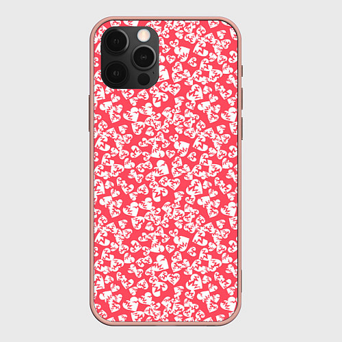 Чехол iPhone 12 Pro Max Любовь дала трещину / 3D-Светло-розовый – фото 1