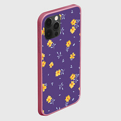Чехол для iPhone 12 Pro Max Милые цветочки, цвет: 3D-малиновый — фото 2