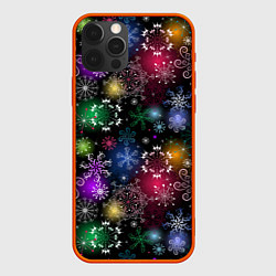 Чехол для iPhone 12 Pro Max Разноцветные узоры, цвет: 3D-красный