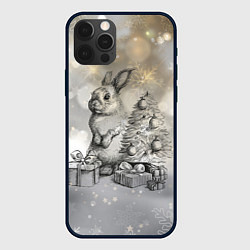 Чехол для iPhone 12 Pro Max Кролик карандошом, цвет: 3D-черный