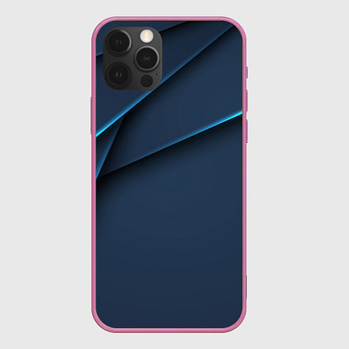 Чехол iPhone 12 Pro Max Синие лезвия / 3D-Малиновый – фото 1