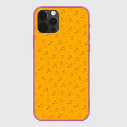 Чехол для iPhone 12 Pro Max Собаки сибу-ину на оранжевом фоне, цвет: 3D-малиновый