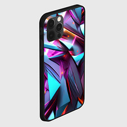 Чехол для iPhone 12 Pro Max Осколки голубовато-металлические, цвет: 3D-черный — фото 2