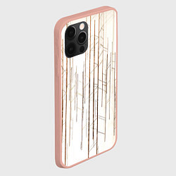 Чехол для iPhone 12 Pro Max Абстрактные линии на светлом фоне, цвет: 3D-светло-розовый — фото 2
