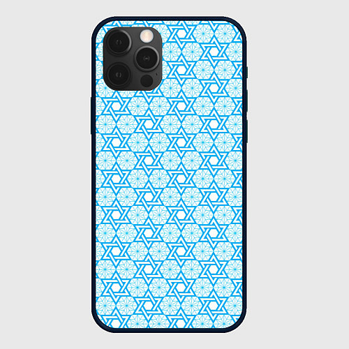 Чехол iPhone 12 Pro Max Израильский узор для Хануки / 3D-Черный – фото 1