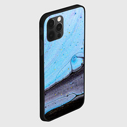 Чехол для iPhone 12 Pro Max Синий и тёмный песок и краски, цвет: 3D-черный — фото 2