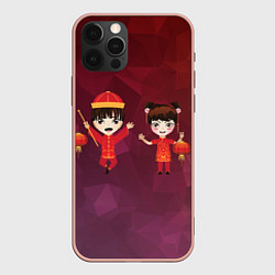 Чехол iPhone 12 Pro Max Аниме мальчик и девочка празднуют китайский новый