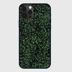 Чехол для iPhone 12 Pro Max Черный и зеленый камуфляжный, цвет: 3D-черный