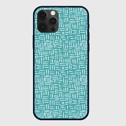 Чехол iPhone 12 Pro Max Полосы горизонтальные и вертикальные гранж / 3D-Черный – фото 1