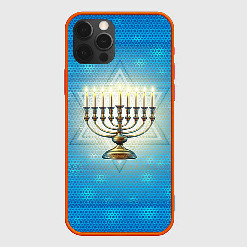 Чехол iPhone 12 Pro Max Ханука праздник света / 3D-Красный – фото 1