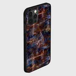 Чехол для iPhone 12 Pro Max Коричневый с синим абстрактный гранжевый, цвет: 3D-черный — фото 2
