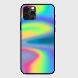 Чехол iPhone 12 Pro Max Разноцветные абстрактные полосы под стеклом