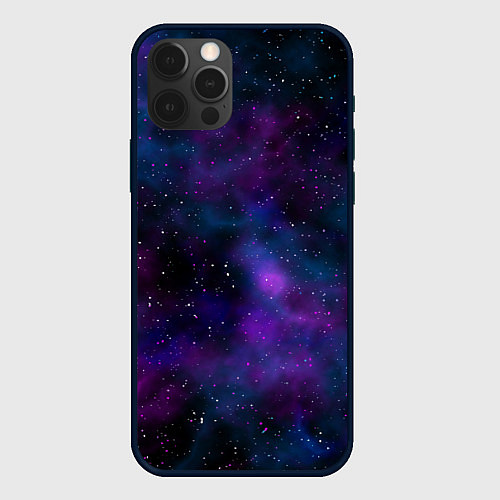 Чехол iPhone 12 Pro Max Космос с галактиками / 3D-Черный – фото 1
