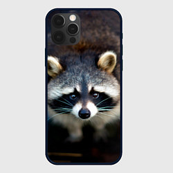 Чехол для iPhone 12 Pro Max Застенчивый енот, цвет: 3D-черный