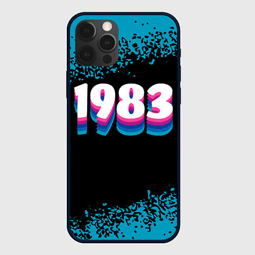 Чехол iPhone 12 Pro Max Made in 1983: vintage art / 3D-Черный – фото 1