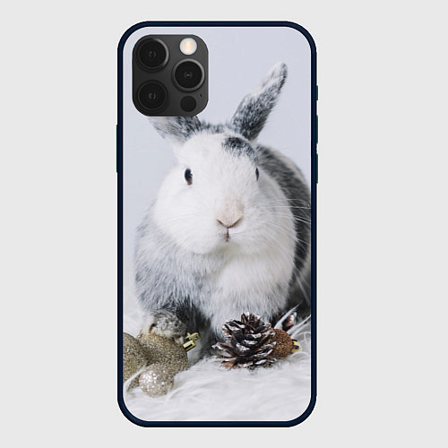 Чехол iPhone 12 Pro Max Кролик с шишками и игрушками / 3D-Черный – фото 1