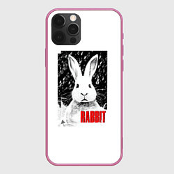Чехол для iPhone 12 Pro Max Строгий кролик, цвет: 3D-малиновый