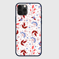 Чехол для iPhone 12 Pro Max Новогодние ягоды и снежинки, цвет: 3D-черный