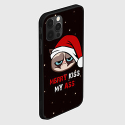 Чехол для iPhone 12 Pro Max Новогодний кот мем - грубиян, цвет: 3D-черный — фото 2