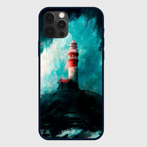 Чехол iPhone 12 Pro Max Бушующее море / 3D-Черный – фото 1