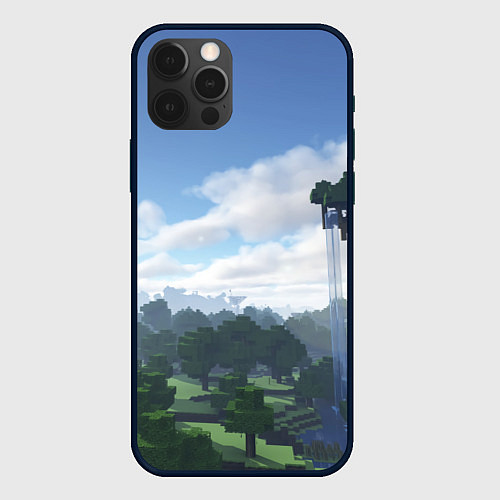 Чехол iPhone 12 Pro Max Minecraft мир / 3D-Черный – фото 1