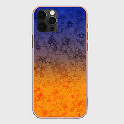 Чехол для iPhone 12 Pro Max Желто-синий звездный узор, цвет: 3D-светло-розовый