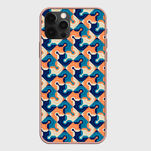 Чехол iPhone 12 Pro Max Абстрактный орнамент / 3D-Светло-розовый – фото 1